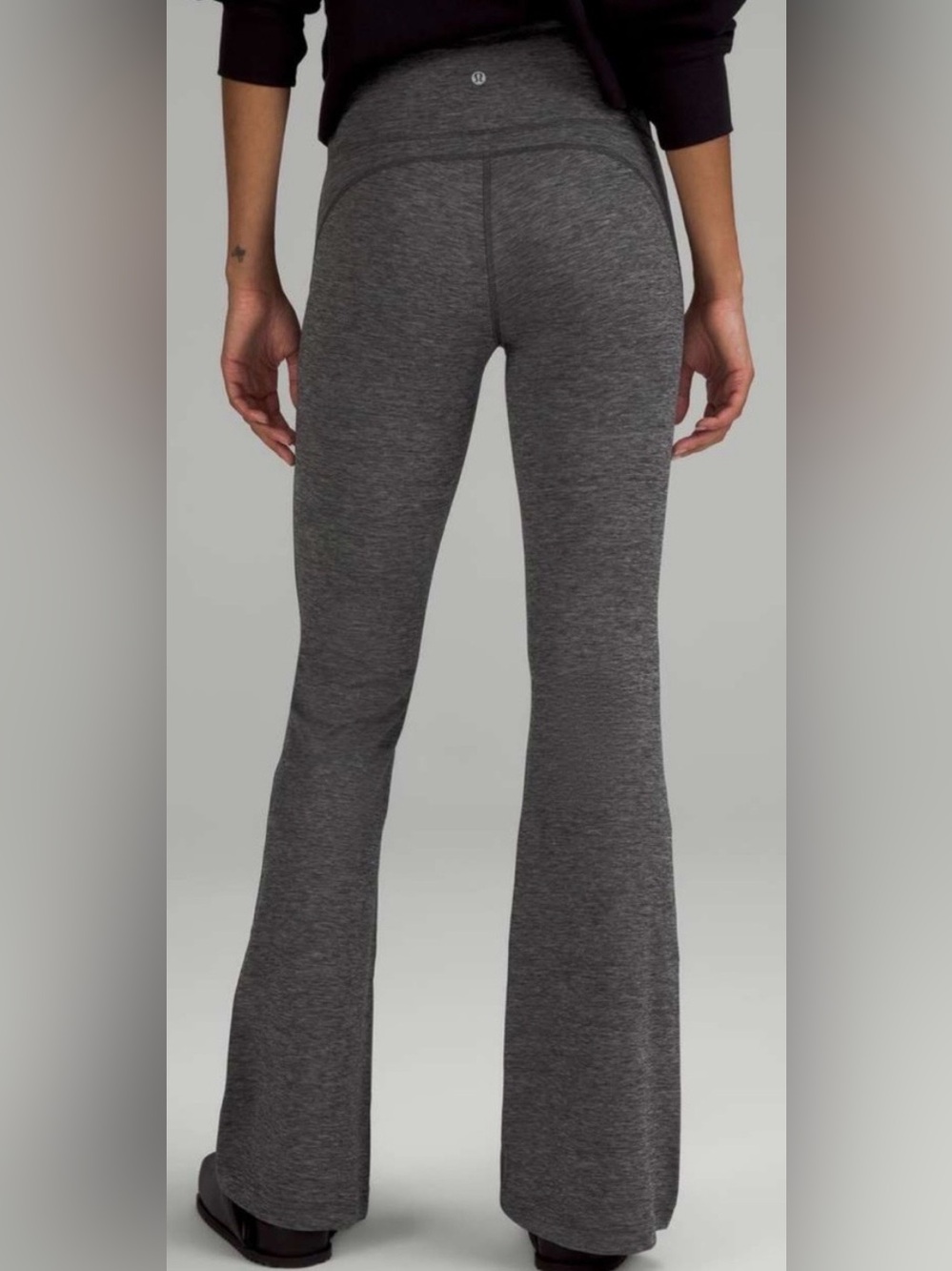 Lululemon Charcoal Heathered Flare Groove Yoga Pants Size 6